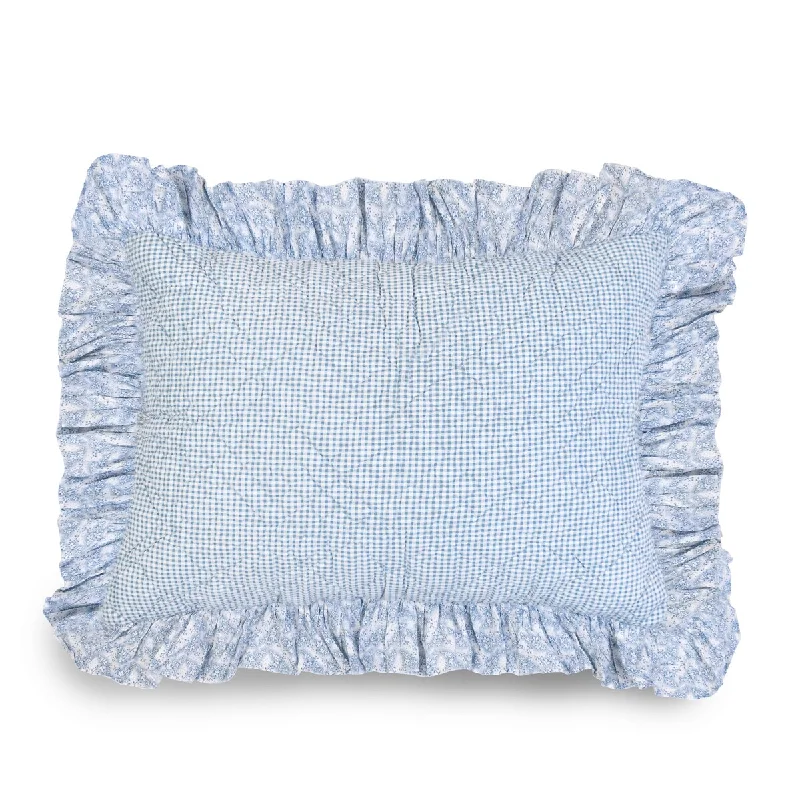 French Blue Flower Standard Sham