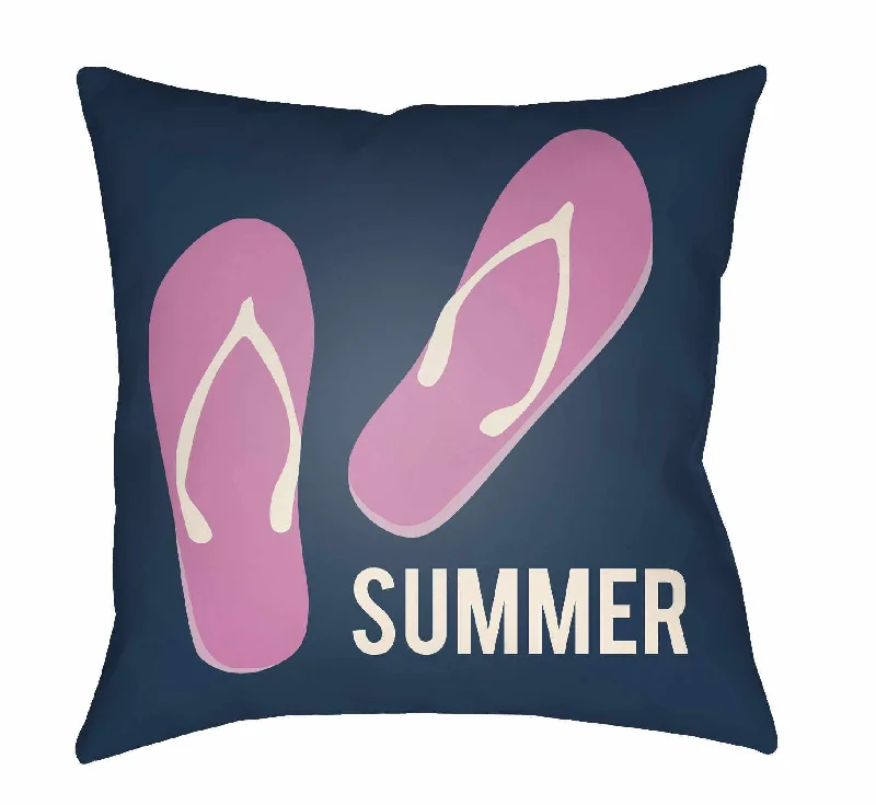 Goa Summer Pink Flip-Flops Accent Pillow