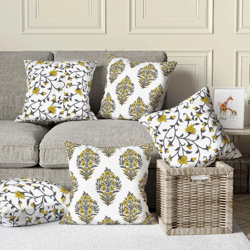 Premium thick Duck Cotton Printed Cushion Covers (Set of 5)