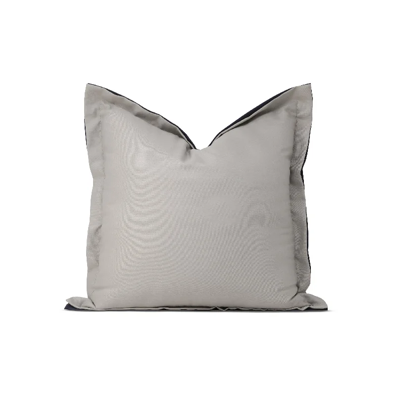 Navy Grey Double Flange Pillow Cover