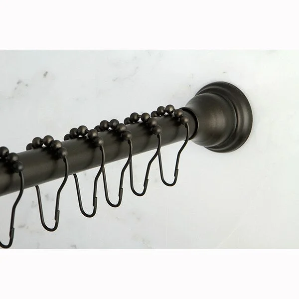 Kingston Brass Oil Rubbed Bronze Adjustable Shower Curtain Rod with Shower Hooks