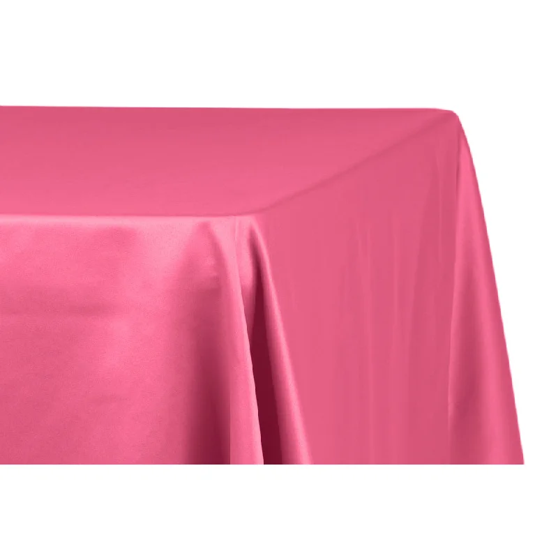 Lamour Satin 90"x156" Rectangular Oblong Tablecloth - Fuchsia