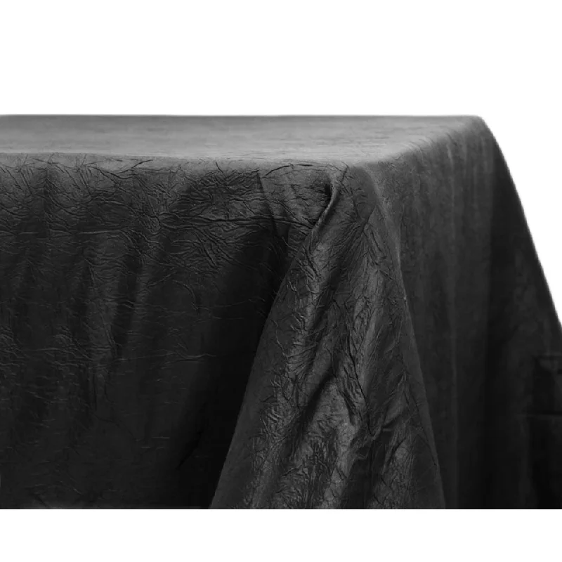 Crushed Taffeta 90"x132" Rectangular Tablecloth - Black