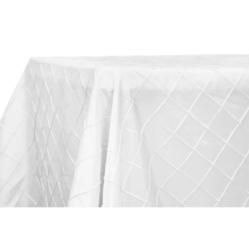 Pintuck 90"x132" Rectangular Tablecloth - White