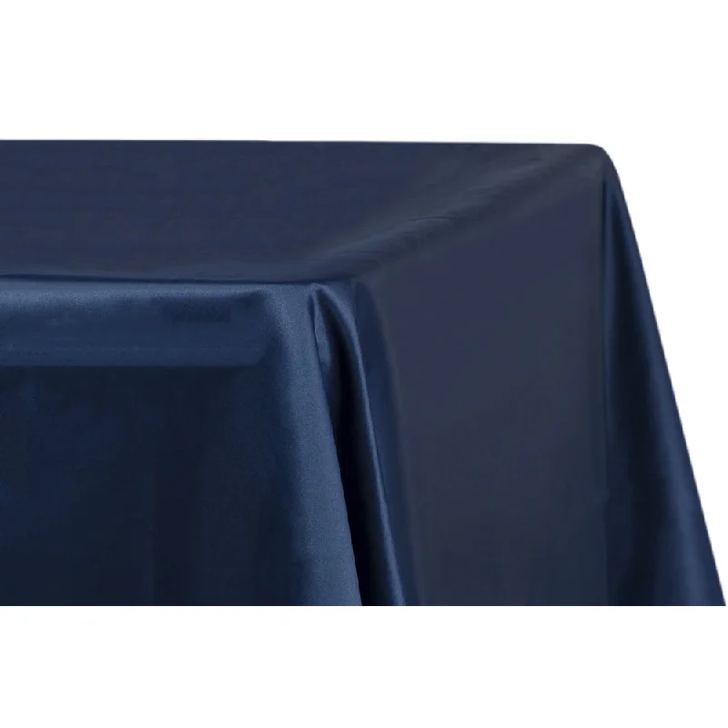 Lamour Satin 90"x156" Rectangular Oblong Tablecloth - Navy Blue