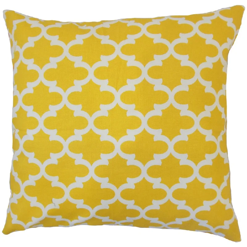 Benoite Geometric Euro Sham Yellow