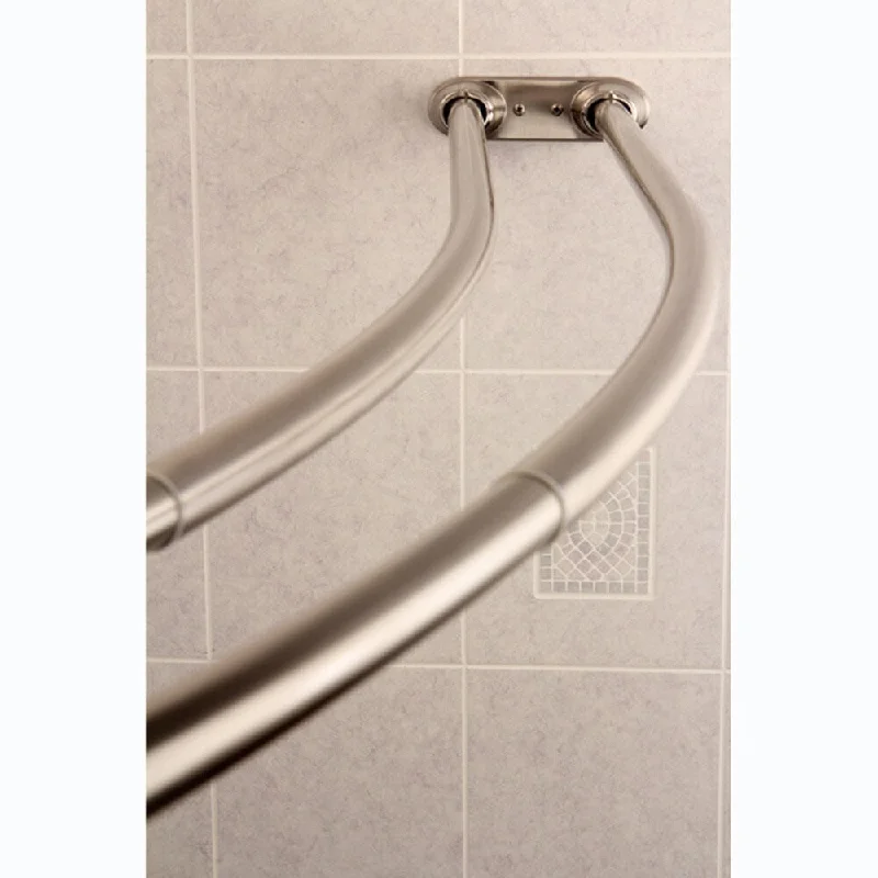 Kingston Brass Curved Adjustable Double Shower Brushed Nickel Curtain Rod - N/A