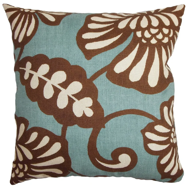 Talin Floral Euro Sham Blue Brown