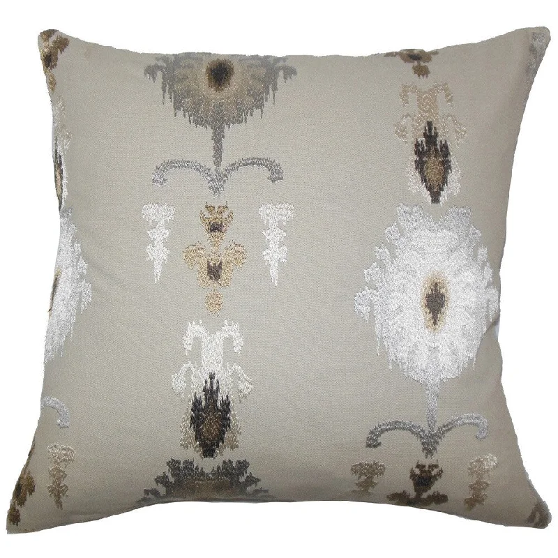 Calico Ikat Euro Sham Mushroom