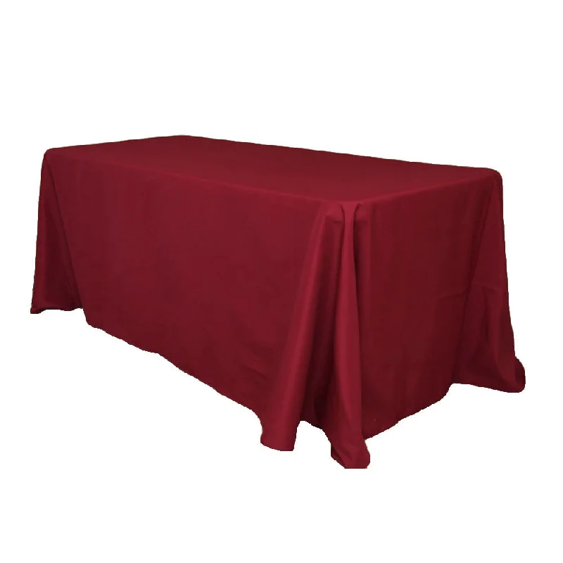 90"x156" Rectangular Oblong Polyester Tablecloth - Burgundy