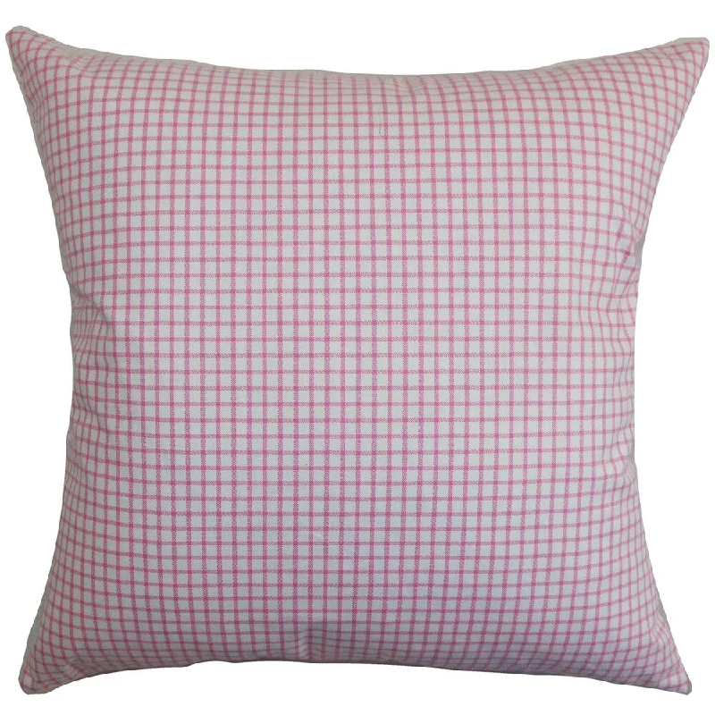 Xandy Plaid Euro Sham Pink