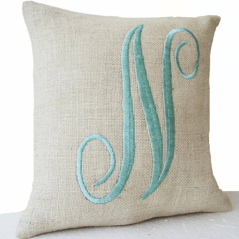 Handmade Farmhouse Monogram Pillow Cover