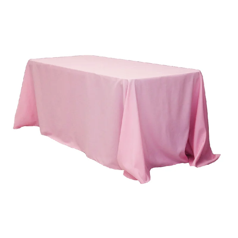 90"x156" Rectangular Oblong Polyester Tablecloth - Pink