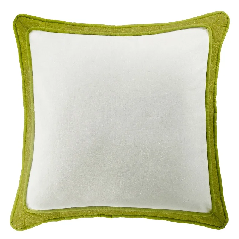 HiEnd Accents Green and White Framed Euro Sham