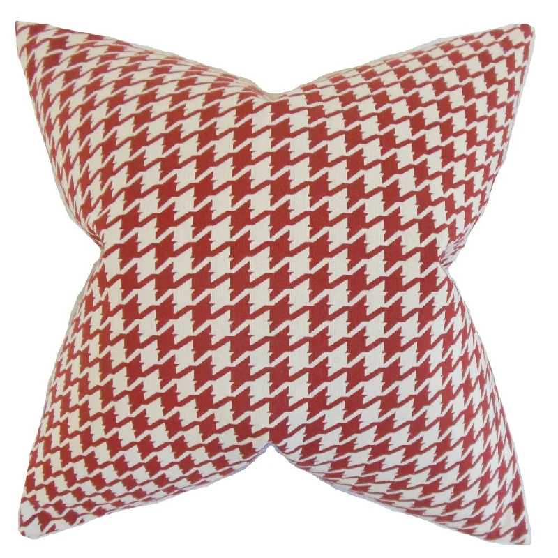 Presley Houndstooth Euro Sham Red