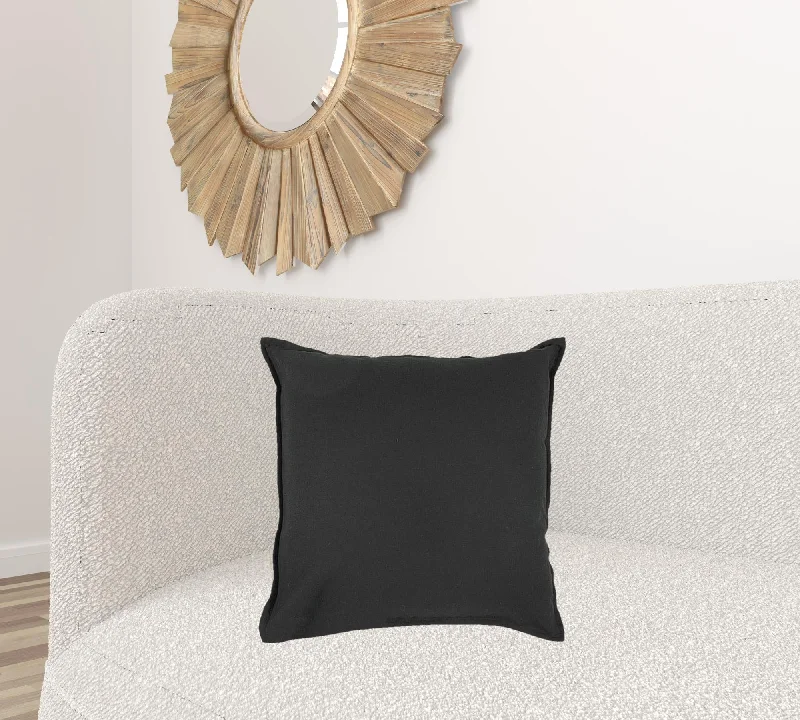 Black Solid Light Textured Modern Throw Pillow