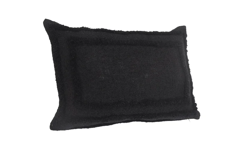 16" X 24" Black 100% Cotton Geometric Zippered Pillow