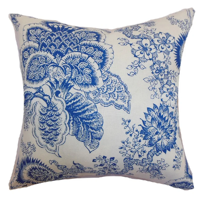 Paionia Floral Euro Sham Blue