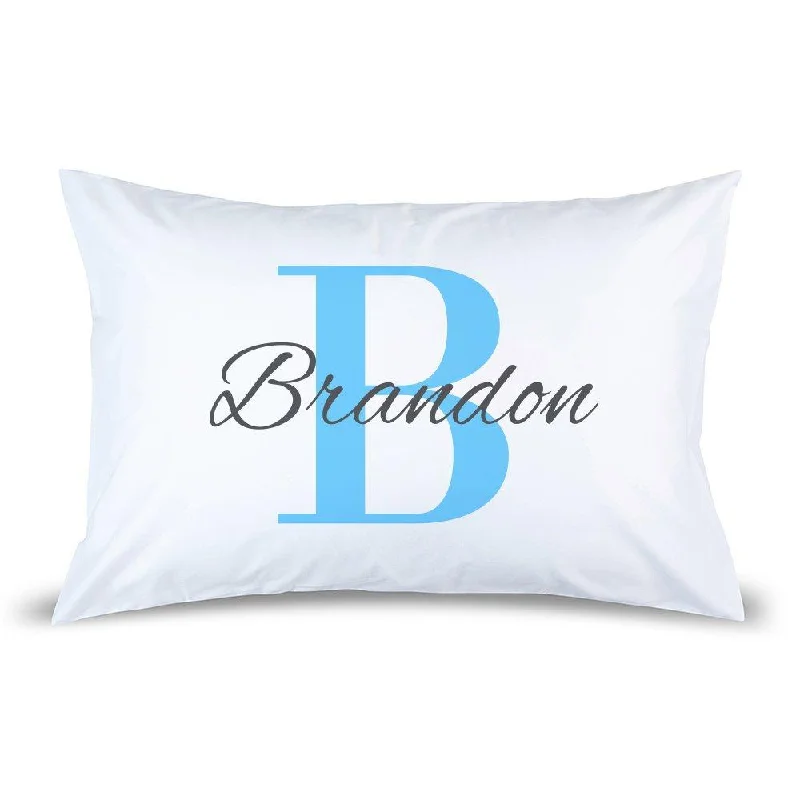 Blue Monogram Pillow Case