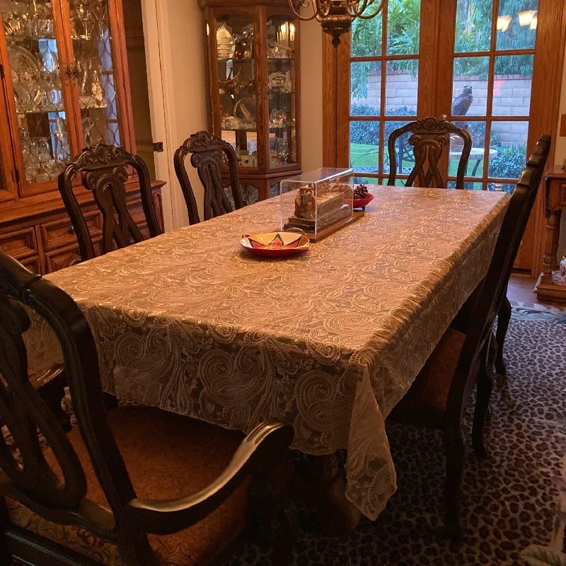 Rectangular Paisley Lace Tablecloth