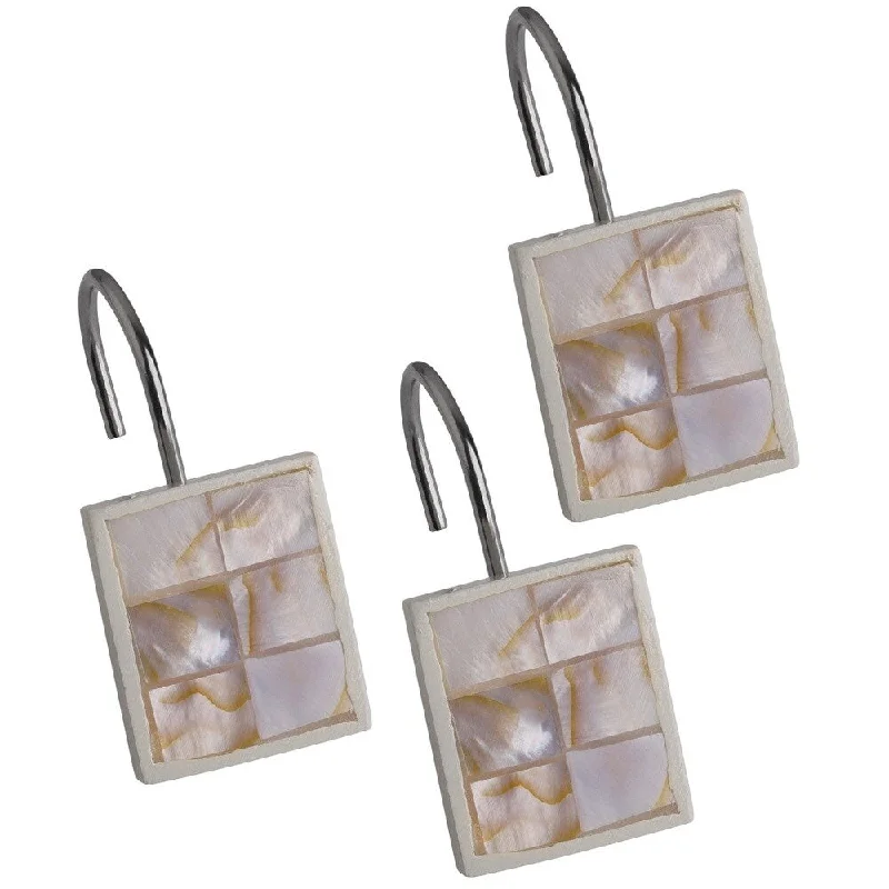 Milano Shower Curtain Hooks (Set of 12) - Beige