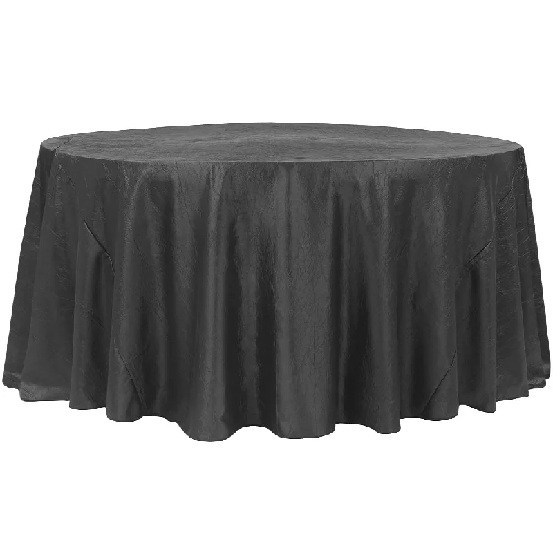 Crushed Taffeta 120" Round Tablecloth - Black