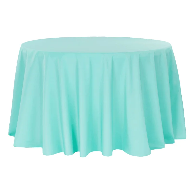 Round Polyester 132" Tablecloth - Turquoise