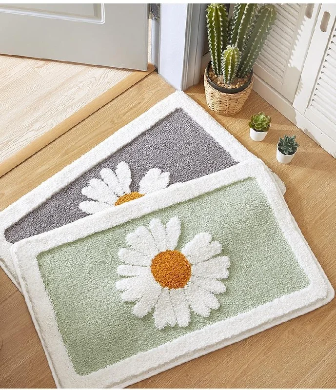 2 Colors Daisy Non-Slip Bathroom Mat