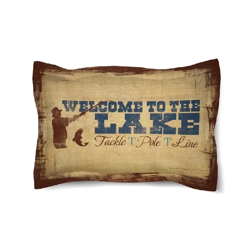 Laural Home Welcome to the Lake Comforter Pillow Sham