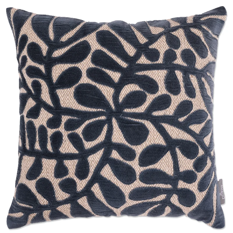 Indoor Falling Leaves Blue 18-inch Throw Pillow