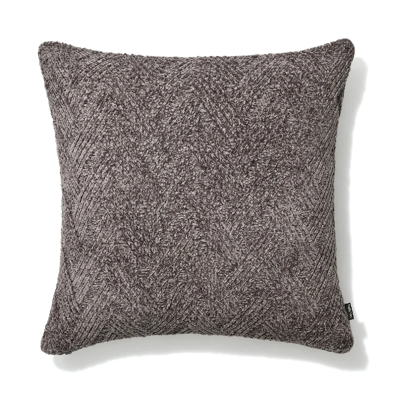 Knit Chenille Cushion Cover 450 X 450 Dark Gray