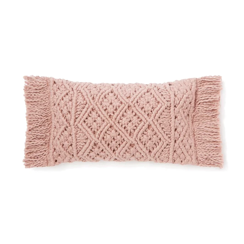 Macrame Cushion Cover φ400 x 250 Pink