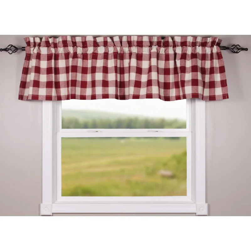 Barn Red Buttermilk Buffalo Check Valance Lined VL510017