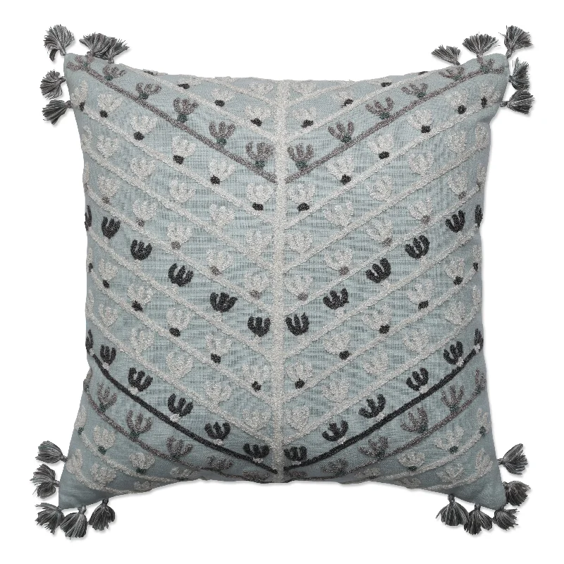 Habibi Aqua 17.5-inch Throw Pillow