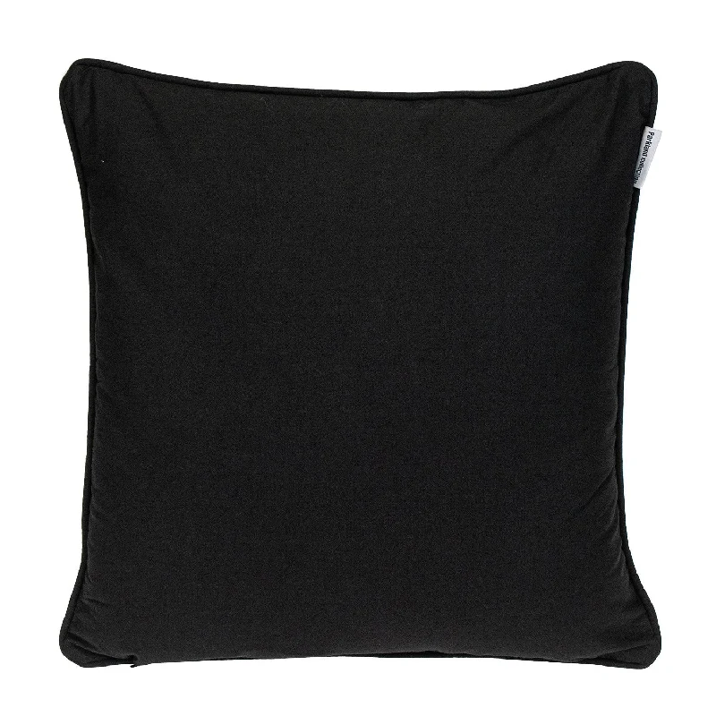 18" X 18" Black 100% Cotton Geometric Zippered Pillow