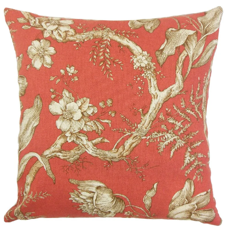 Ilise Floral Euro Sham Cranberry