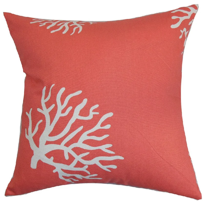 Jessamine Coral Euro Sham Coral White