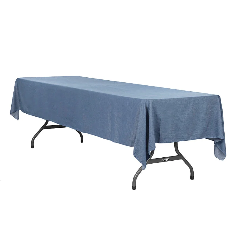 Faux Denim Tablecloth 60"x120" Rectangular  - Dark Blue