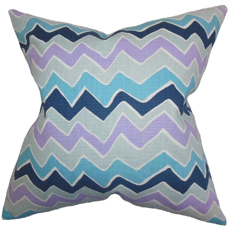 Achsah Zigzag Euro Sham Purple Blue