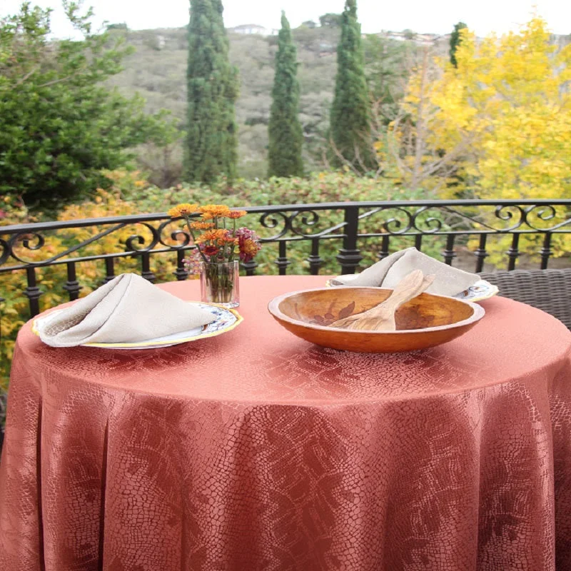 Round Kenya Damask Tablecloth