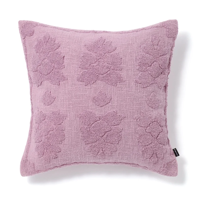 Slub Emb Cushion Cover 450 x 450  Purple