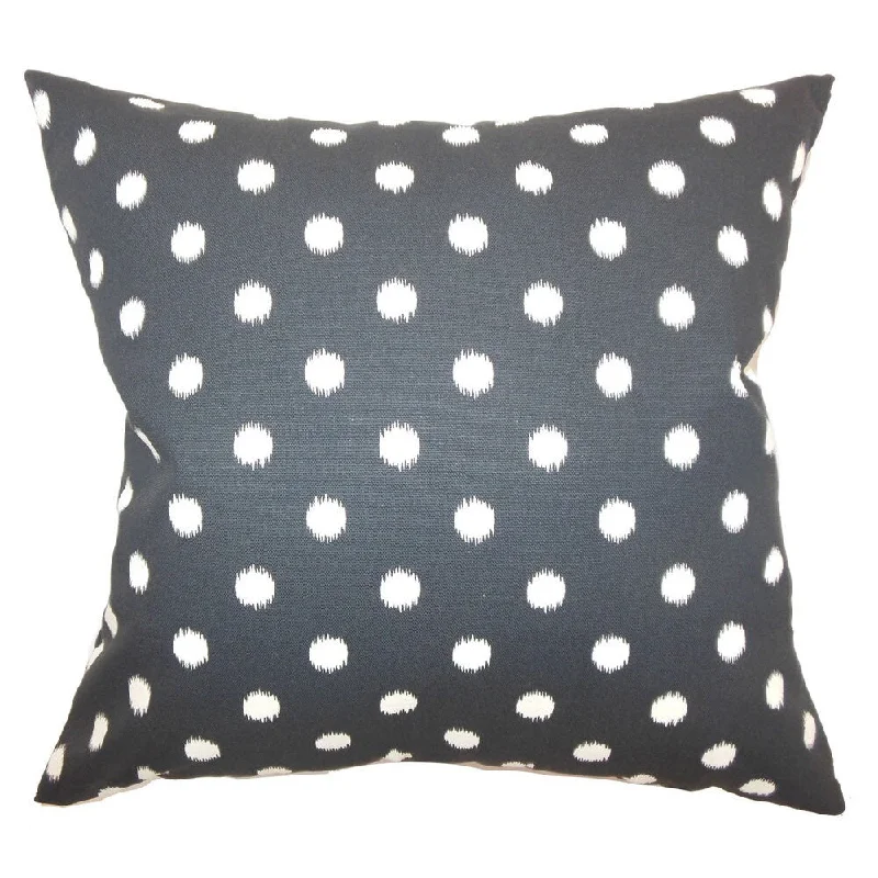 Rennice Ikat Dots Euro Sham Onyx Natural