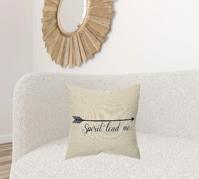 Black Taupe Canvas Spirit Lead Throw Pillow