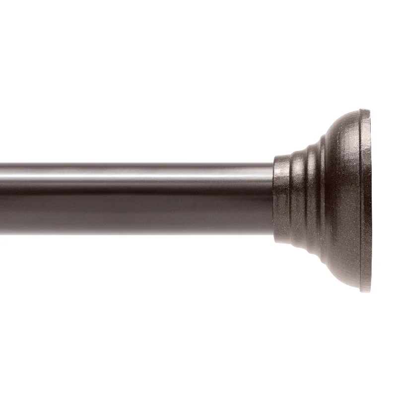 Kenney Twist & Fit No Tools Round End Camlock Tension Shower Curtain Rod, 42-72" - Bronze