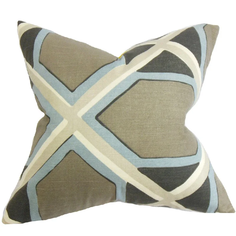 Otthild Geometric Euro Sham Gray Blue