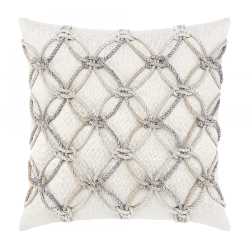 20" Square Elaine Smith Pillow  Grigio Rope