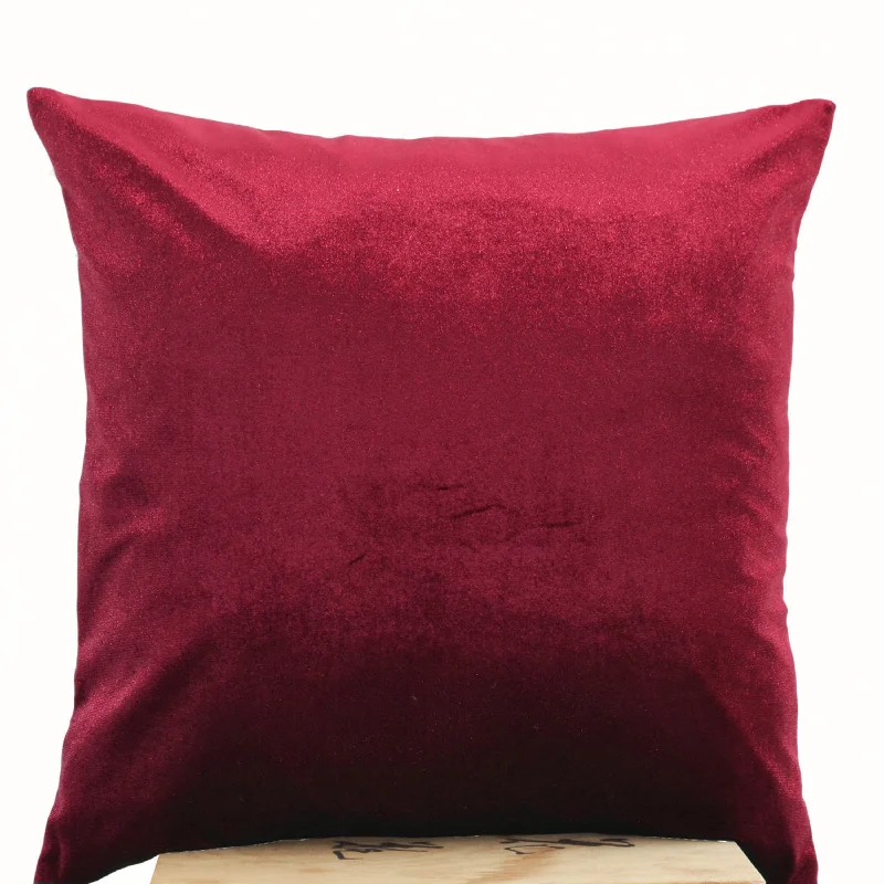 Lush red velvet oatmeal linen pillow- Red pillows- Red cushion- 16x16- Gift- Velvet decorative pillow- Red couch throw pillow- Red Bedding