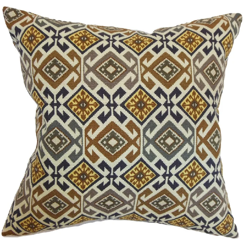 Ealhhun Geometric Euro Sham Black/Brown