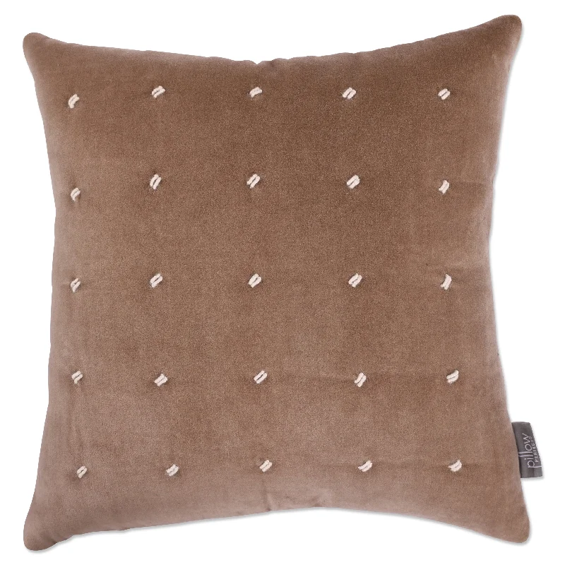 Indoor French Knots Sand 18-inch Throw Pillow