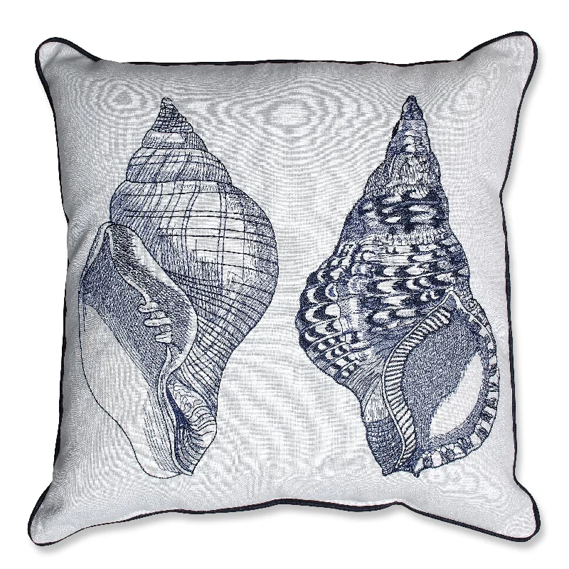 Embroidered Sanibel Shells 18-Inch Corded Throw Pillow